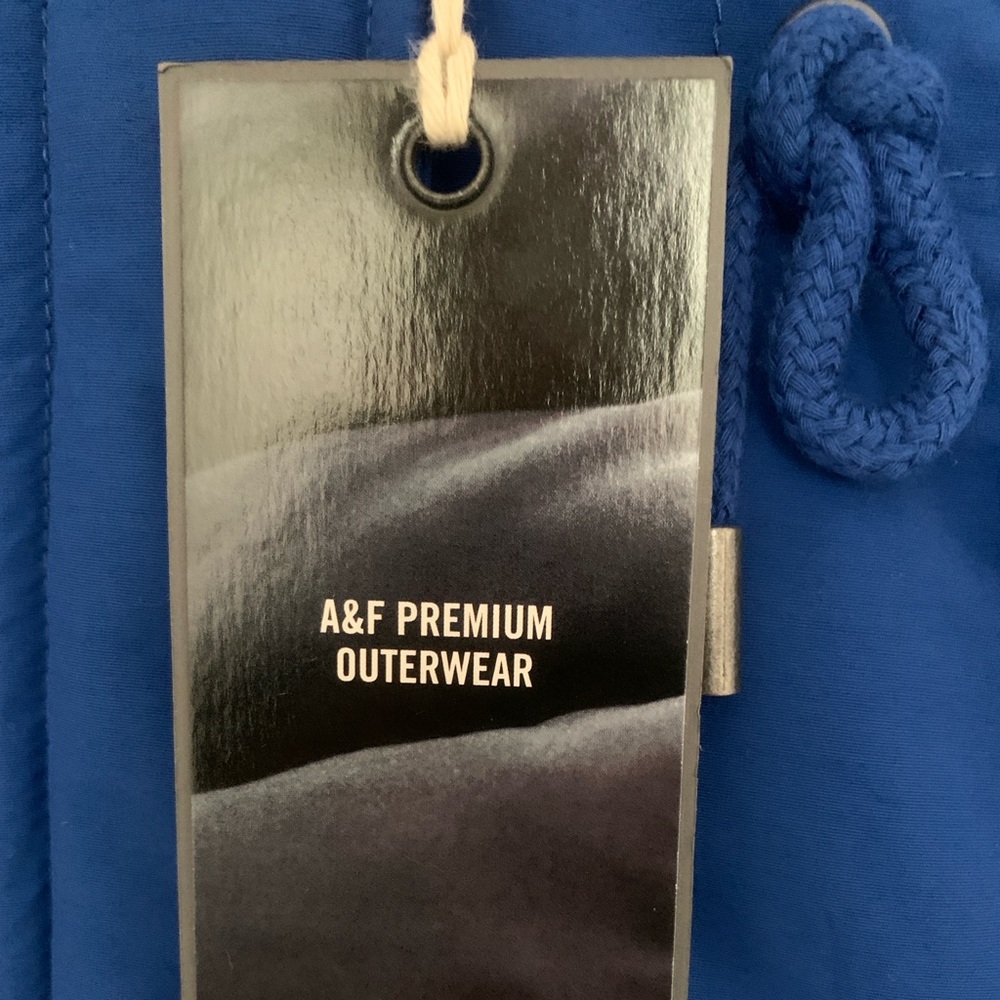 NWT Abercrombie & Fitch Blue Hooded Utility Jacket Women’s Medium Zip Coat - Picture 3 of 16